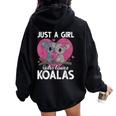 Animale Australia Zoo Regalo Per Ragazza Donna Koala Felpa con cappuccio oversize da donna con stampa posteriore Black