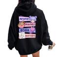Anime Girl Ramen Boba Tea Bubble Tea Sketching Women Oversized Hoodie Back Print Black