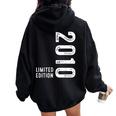 Annata 2010 Compleanno Ragazzo Ragazza 14 Anni Compleanno Felpa con cappuccio oversize da donna con stampa posteriore Black