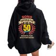 Anniversario Nozze Moglie Sposata 50 Anni Di Matrimonio Con Collo A Felpa con cappuccio oversize da donna con stampa posteriore Black