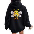 Api Bambini Donne Ragazze Ape Felpa con cappuccio oversize da donna con stampa posteriore Black