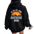 Back To School Let The 4Th Grade Adventure Begin 2024 Women Oversized Hoodie Back Print Black