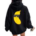 Banana Estiva Con Occhiali Da Sole Cute Banana Felpa con cappuccio oversize da donna con stampa posteriore Black