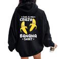 Banana Lover Camicia Con Scritta This Is My Crazy Banana Felpa con cappuccio oversize da donna con stampa posteriore Black