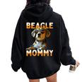 Beagle Mommy Festa Della Mamma Cane English Beagles Mom Felpa con cappuccio oversize da donna con stampa posteriore Black