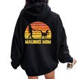 Belgian Malinois Mom Maligator Mama Women Oversized Hoodie Back Print Black