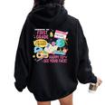 Benvenuti A First Grade Team 1St Grade Back To School Teacher Felpa con cappuccio oversize da donna con stampa posteriore Black