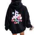 Birthday Girl 6Th Birthday Squish Squad Mallow Girls Women Oversized Hoodie Back Print Black