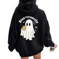 Borracho Halloween Drink Beer Mexican Drunk Ghost Spanish Women Oversized Hoodie Back Print Black