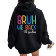 Bruh We Back 5Th Grade Retro Divertente Primo Giorno Di Scuola Felpa con cappuccio oversize da donna con stampa posteriore Black