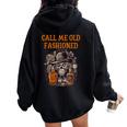 Call Me Old Fashioned Whiskey & Teschio Divertente Whiskey Felpa con cappuccio oversize da donna con stampa posteriore Black