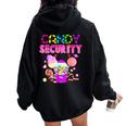Candy Land Costume Candy Crew Candy Security Women Oversized Hoodie Back Print Black
