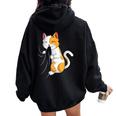 Cat Love Cat Lovers Propriétaire De Kitty Filles Enfants Women Oversized Hoodie Back Print Black