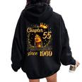 Chapter 55 Fabulous Since 1969 55Th Birthday Melanin Women Oversized Hoodie Back Print Black