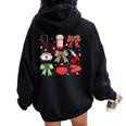 Christmas Xmas Coquette Bow Rn Cna Icu Scurb Nurse Doctor Women Oversized Hoodie Back Print Black