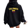 Colombia Bandiera Uomini Donne Bambini Colombia Felpa con cappuccio oversize da donna con stampa posteriore Black