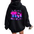 Compleanno Ragazza 11 Anni Farfalla Numero 11 Felpa con cappuccio oversize da donna con stampa posteriore Black