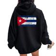 Cuba Bandiera Uomini Donne Bambini Cuba Felpa con cappuccio oversize da donna con stampa posteriore Black
