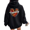 Cute Fall Autumn Season Matching Family Thanksgiving 2024 Women Oversized Hoodie Back Print Black