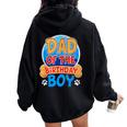 Dad Mom Of The Birthday A Boys Paw Family Matching Women Oversized Hoodie Back Print Black