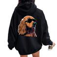 Dad Mom Occhiali Da Sole Cool Dog Cocker Spaniel Felpa con cappuccio oversize da donna con stampa posteriore Black
