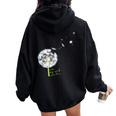 Dandelion Flower Print Lucky Charm Make My Wish Come True Felpa con cappuccio oversize da donna con stampa posteriore Black