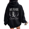 Donna Australian Shepherd Mom Dog Owner Lover Aussie Social Club Con Collo A Felpa con cappuccio oversize da donna con stampa posteriore Black