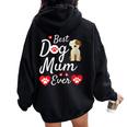 Donna Best Dog Mum Ever – Regalo Per La Festa Della Mamma – Dog Loving Mum Con Collo A Felpa con cappuccio oversize da donna con stampa posteriore Black