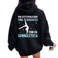 Donna Ginnastica Artistica Una Ragazza Che Fa Ginnastica Felpa con cappuccio oversize da donna con stampa posteriore Black