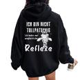 Donna Ich Bin Nicht Tollpatschig Lustige Giraffen Spruch Con Collo A Felpa con cappuccio oversize da donna con stampa posteriore Black