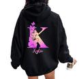 Donna Kylie Carino Personalizzato Farfalla Personalizzato Bambini Ragazze Nome Con Collo A Felpa con cappuccio oversize da donna con stampa posteriore Black