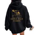 Donna Lupa Romana Antica Roma Romana Citazione Impero Romano Con Collo A Felpa con cappuccio oversize da donna con stampa posteriore Black