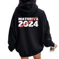 Donna Maturità 2024 Diploma Studente Matura Diverte Sopravvissuta Con Collo A Felpa con cappuccio oversize da donna con stampa posteriore Black