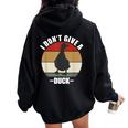 I Don't Give A Duck Felpa con cappuccio oversize da donna con stampa posteriore Black