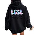 Ecse Team Groovy Back To School Cute Teachers Girl Women Oversized Hoodie Back Print Black