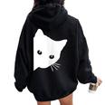 Fan Des Chats Mignon Cadeaux Pour Amoureux Des Chats Matoux Sweat à capuche oversize pour femme avec imprimé dans le dos Black