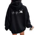 -Élo D'intérieur Ekg Line Heartbeat Sweat à capuche oversize pour femme avec imprimé dans le dos Black