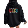 I Like The Gleeersion Better For Mens Felpa con cappuccio oversize da donna con stampa posteriore Black
