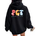 Patient Care Tech Groovy Pct Patient Care Technician Women Oversized Hoodie Back Print Black
