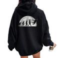 Giocatori Di Pallamano Evoluzione Luna Palla A Mano Handball Felpa con cappuccio oversize da donna con stampa posteriore Black