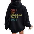 Girls Trip Niagara Fall 2024 Summer Vacation Friends Family Women Oversized Hoodie Back Print Black