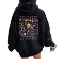 God Is Good All The Time Vintage Boho Floral Christian Women Oversized Hoodie Back Print Black