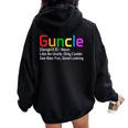 Guncle Gay Uncle Rainbow Pride Lgbtq Definition Felpa con cappuccio oversize da donna con stampa posteriore Black
