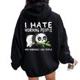 I Hate Morning People And Mornings And People Panda Felpa con cappuccio oversize da donna con stampa posteriore Black