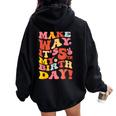 Make Way It's My 5Th Birthday Groovy Tema Compleanno Bambini 5 Felpa con cappuccio oversize da donna con stampa posteriore Black