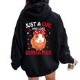 Just A Girl Who Loves Guinea Pigs For Girls Women Oversized Hoodie Back Print Black