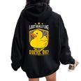 I Just Really Like Ducks Paperella Di Gomma Papera Stridula Felpa con cappuccio oversize da donna con stampa posteriore Black