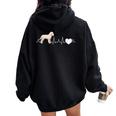 Lagotto Romagnolo Battito Cardiaco Cane Spagna Felpa con cappuccio oversize da donna con stampa posteriore Black