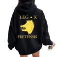Legio X Fretensis Legione Imperiale Romana Felpa con cappuccio oversize da donna con stampa posteriore Black