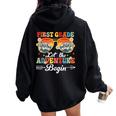Let The 1St Grade Adventure Begin First Grade Teacher Women Oversized Hoodie Back Print Black